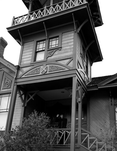 Horror Author Lori R. Lopez At Victorian House Porch